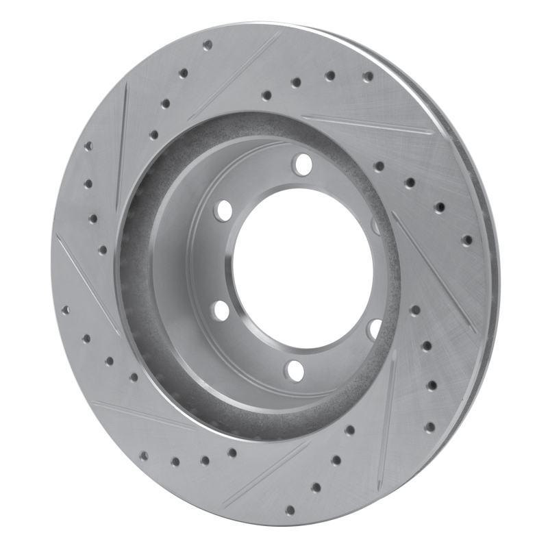 Toyota 4Runner Brake Rotor (1) - Front Right - R1 Concepts - Drilled & Slotted - Silver - `95-`04